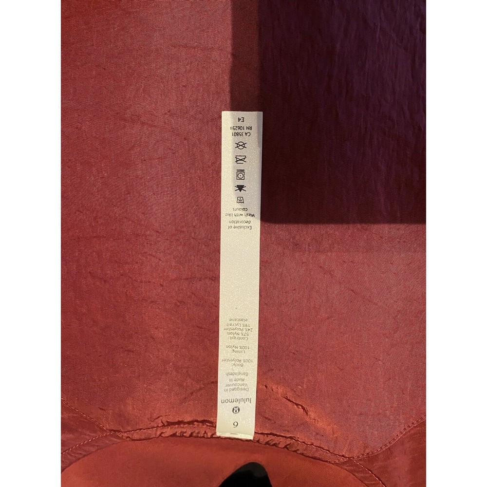Lululemon Serene Travels Bomber  Reversible Jacket Chianti Maroon Size 6 - Picture 7 of 7